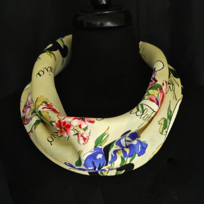 Salterio Silk Alphabet Scarf Featuring Flowers For Each Letter - Italy