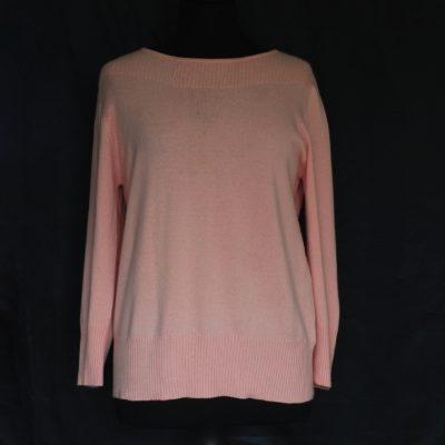 Lochmere Pink Cashmere Sweater With Ribbed Trim - Scotland