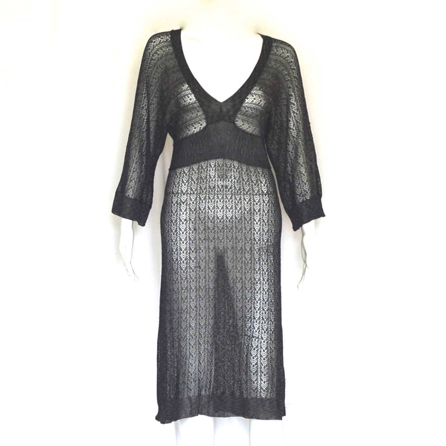 1930's Slinky Net Dress Shown Without A Slip Or Under Dress - No Labels