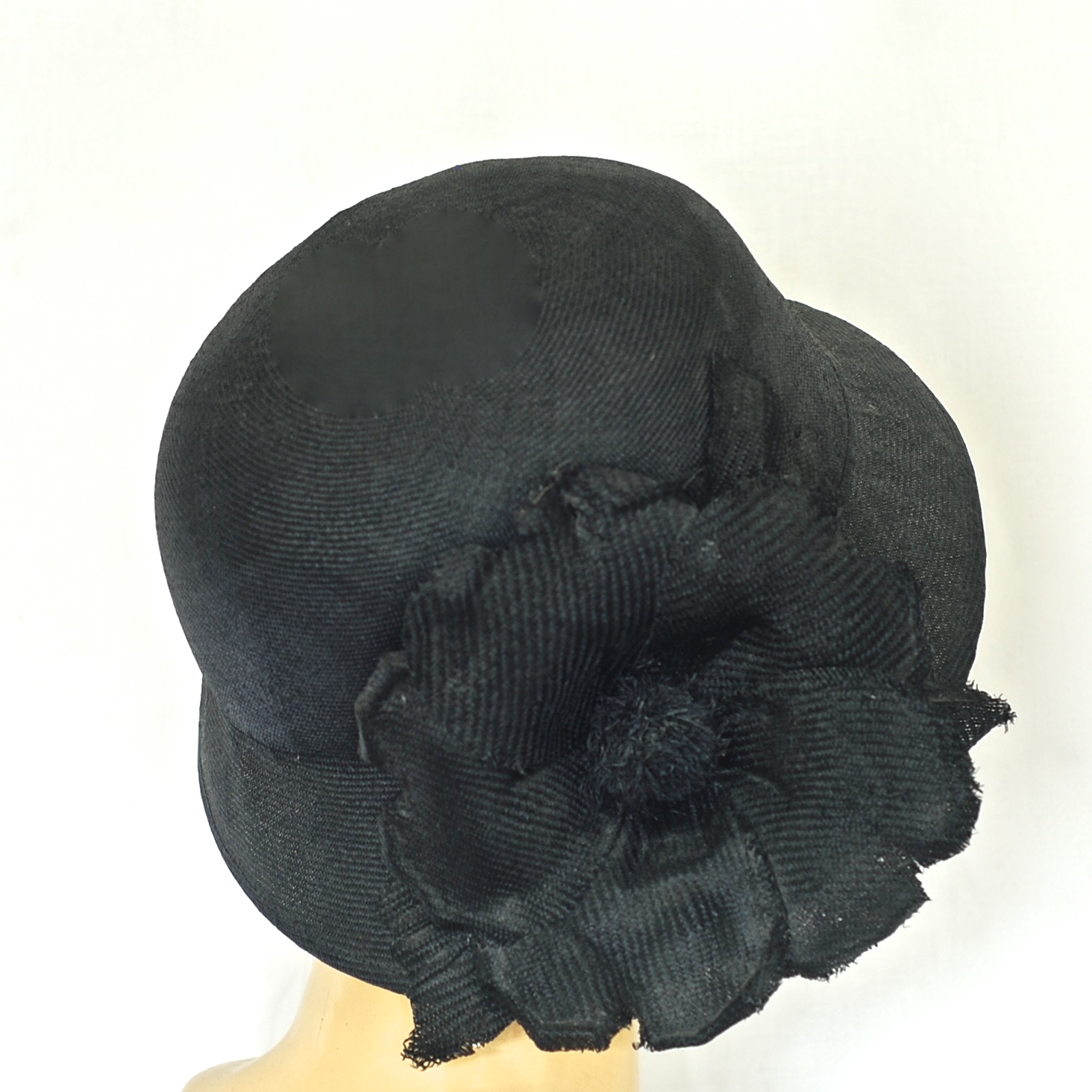 New Black with red trim, 100% natural straw Ophelie hat Virgil Straw Black - Worth & Worth - Hat Maker - Custom Hats  main image 4