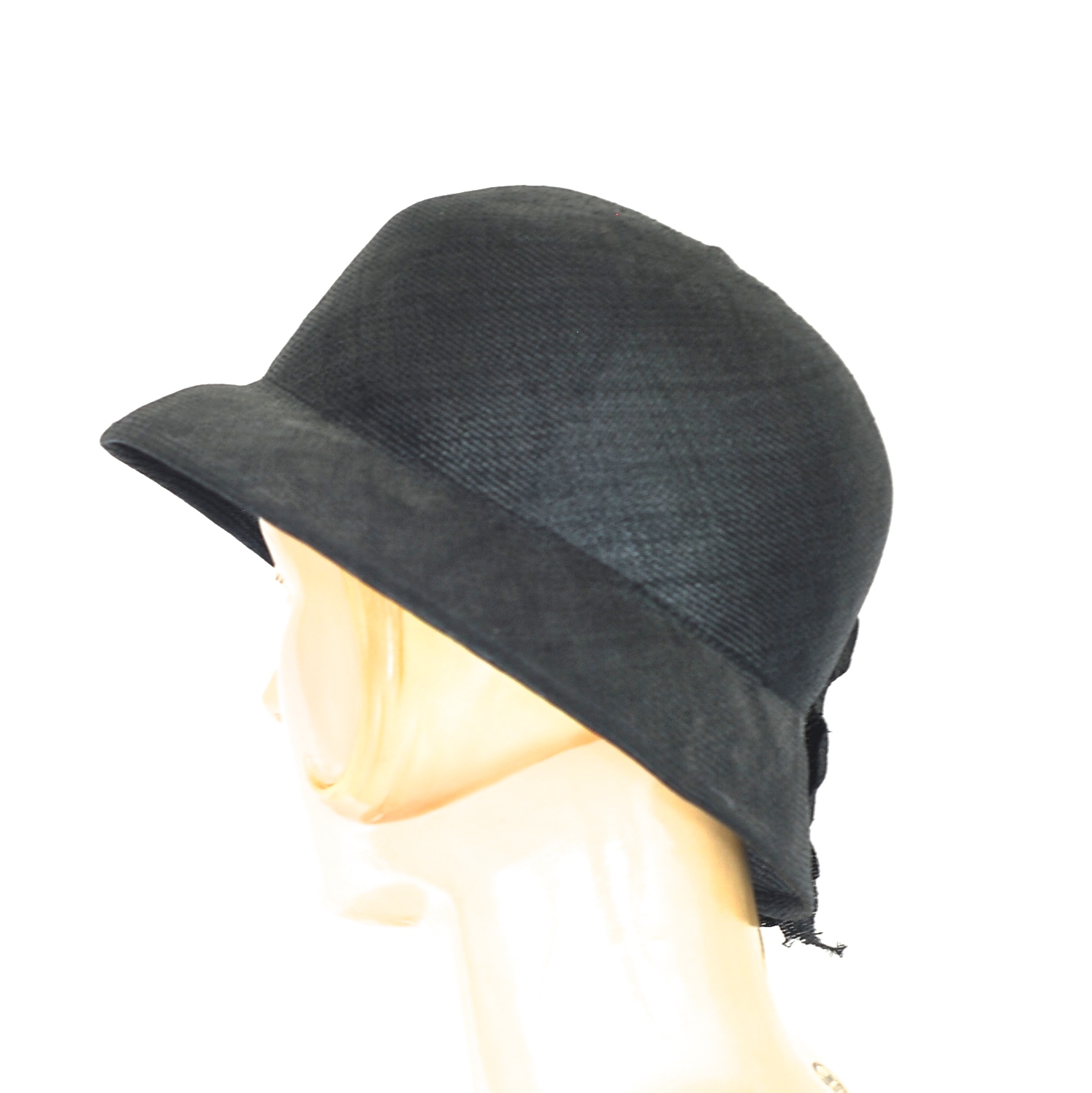 New Black with red trim, 100% natural straw Ophelie hat Virgil Straw Black - Worth & Worth - Hat Maker - Custom Hats  main image 3