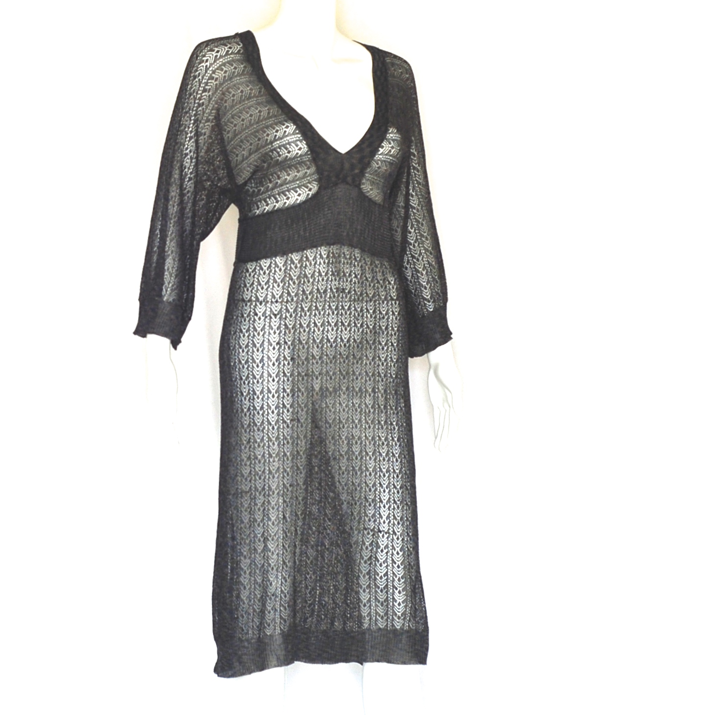 1930's Slinky Net Dress Shown Without A Slip Or Under Dress - No Labels - Image 5
