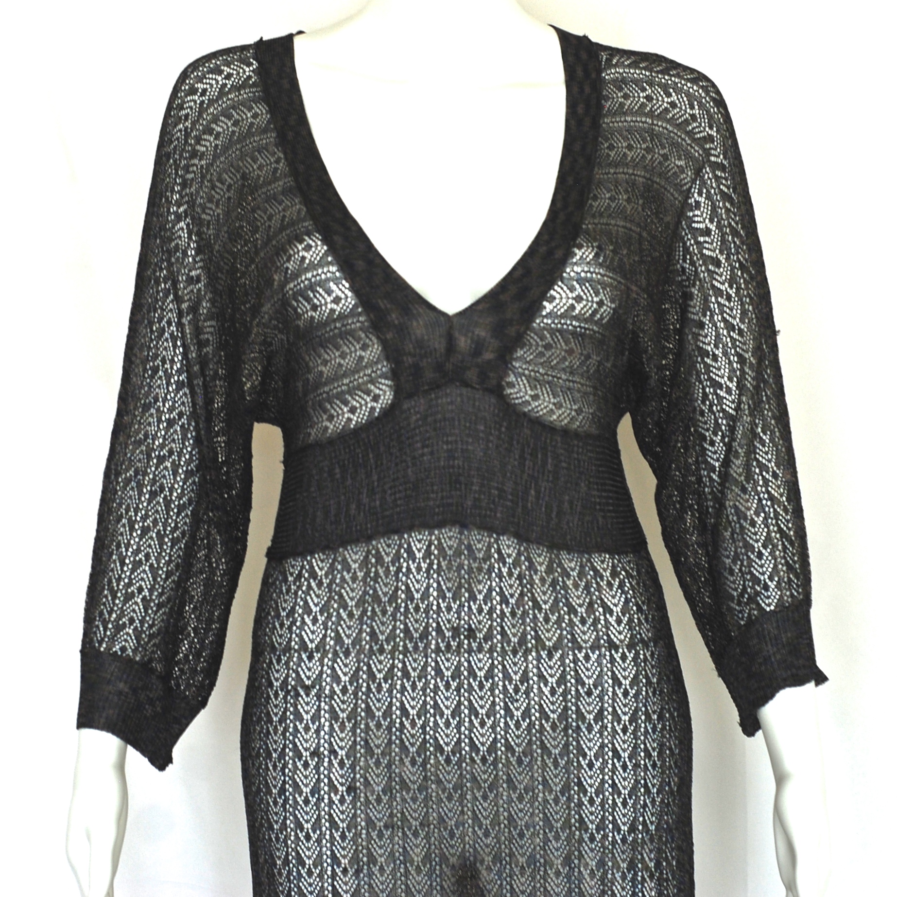 1930's Slinky Net Dress Shown Without A Slip Or Under Dress - No Labels - Image 2