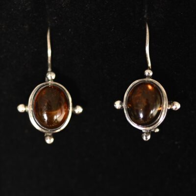 Sterling Silver Amber Earrings - 925